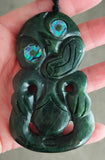 NZ Greenstone Large Tiki Carving - 83mm #36