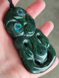 NZ Greenstone Large Tiki Carving - 83mm #36