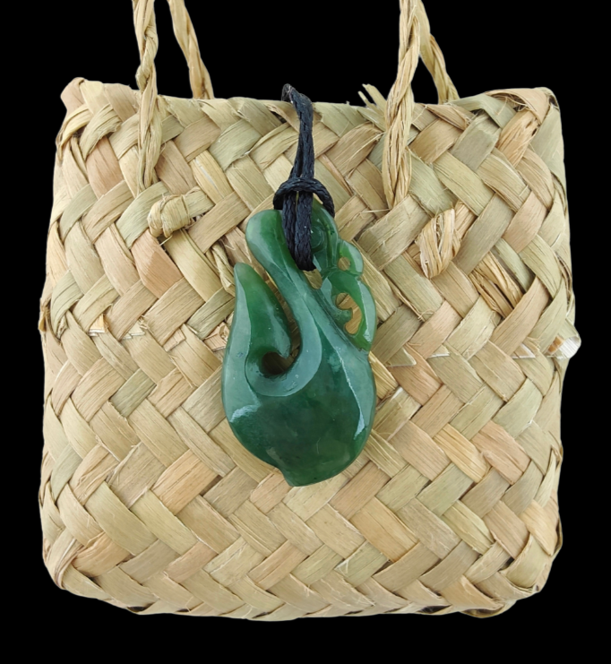 NZ Greenstone Small Manaia Pendant 35mm #59 Main image