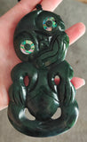 NZ Greenstone Extra Large Tiki Carving - 123mm #39L