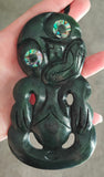 NZ Greenstone Extra Large Tiki Carving - 123mm #39L-A