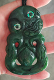 NZ Greenstone Large Tiki Carving - 85mm #36B