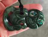 NZ Greenstone Sideways Tiki Carving - 74mm #35