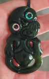 NZ Greenstone Tiki Carving - 63mm #39