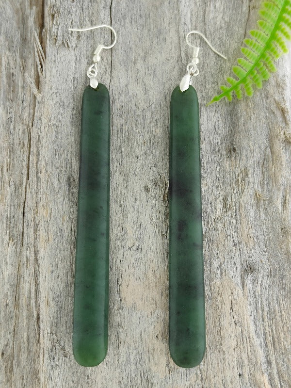 NZ Pounamu Roimata Earrings 10cm Main image