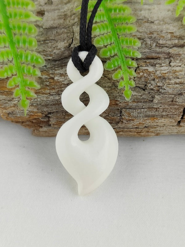 Double Twist Bone Carving - 38mm - Carved by Joseph, NZ - #30 Main image