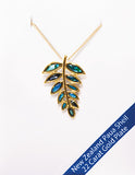 Paua Fern Necklace - 22 Carat Gold Plated