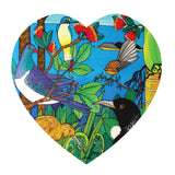 NZ Birds Ceramic Heart Wall Hanging