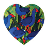 Pukeko Ceramic Heart Wall Hanging