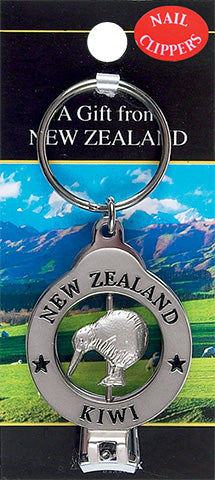 Nail Clippers Nickel Keyring - Kiwi Main image