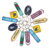 12 Pack Foil Road Sign Keyrings