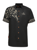 Men's Maori Design Polo T-Shirt - Kia Kaha - Black