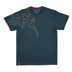 Men's Maori Ngaru Design T-Shirt - Kia Kaha - Dark Teal