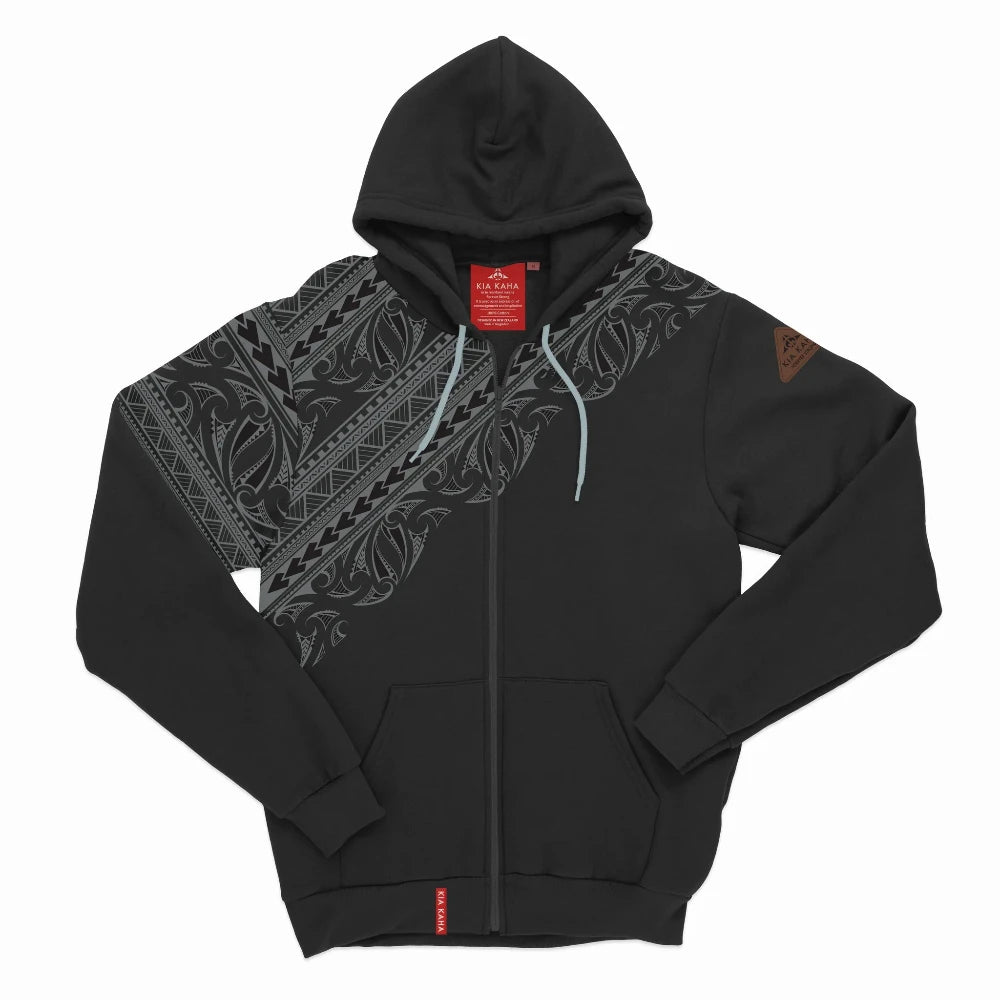 Women's Maori Hoodie - Kia Kaha - Black Main image