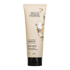 Wild Ferns body lotion tube with a sheep illustration on a white background