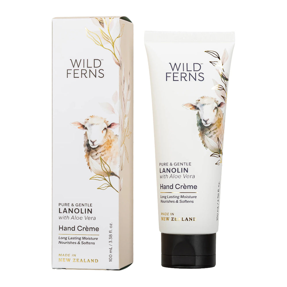 Wild Ferns hand cream and packaging on a white background