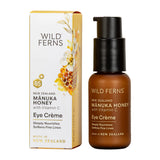 Wild Ferns Manuka Honey Eye Crème with packaging on a white background
