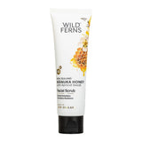 Wild Ferns Manuka Honey facial scrub tube on a white background