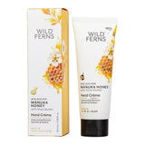 Wild Ferns Manuka Honey hand crème packaging on a white background