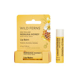 Wild Ferns Manuka Honey lip balm with packaging on a white background