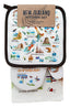 Oven Glove and Tea Towel Set - NZ Watercolour