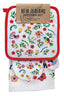 Oven Glove and Tea Towel Set - Manu White