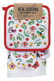 Oven Glove and Tea Towel Set - Manu White
