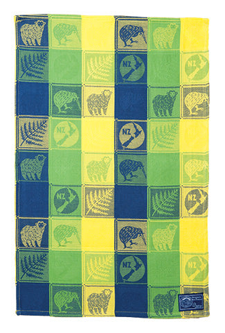 Jacquard Woven Green Tea Towel Main image