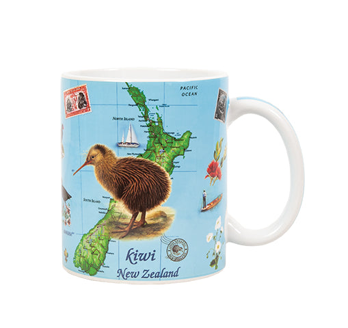 Blue Kiwi Map Coffee Mug - #105 Main image