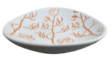 Harakeke Orange On White - Little Porcelain Dish