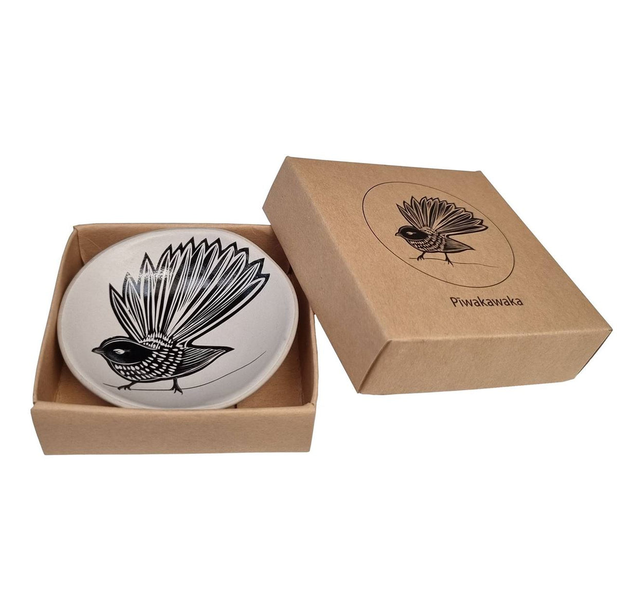 Piwakawaka Black and White - 7cm Porcelain Bowl Main image