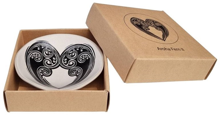 Aroha Fern Black and White - 7cm Porcelain Bowl Main image