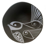 Piwakawaka White On Black - 7cm Porcelain Bowl