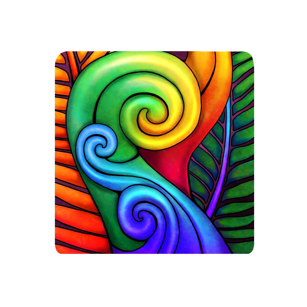 Coloured Koru 3D Ceramic Tile Wall Hanging Main image