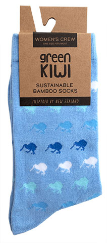 Women's Bamboo Socks - Kiwis on Blue Main image
