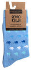 Women's Bamboo Socks - Kiwis on Blue
