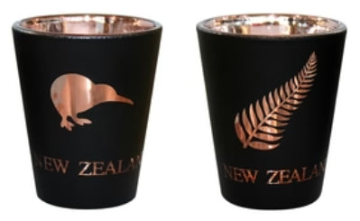 2 Pack NZ Rose Gold Kiwi And Fern Shot Glass Main image