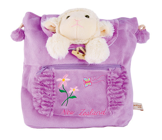 Kids Purple Backpack With Lamb Main image