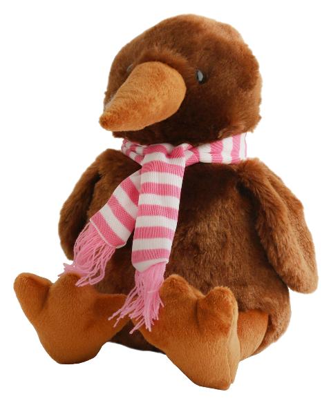 Sitting Kiwi Soft Toy - Pink Scarf - Special