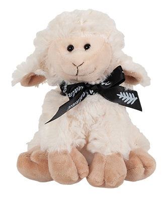 Sitting Sheep With Black Fern Ribbon - 19cm - Special Main image