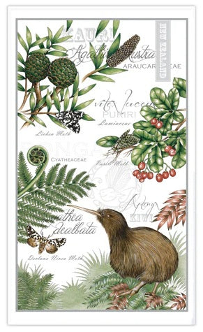Tea Towel Kiwi & Ferns Main image