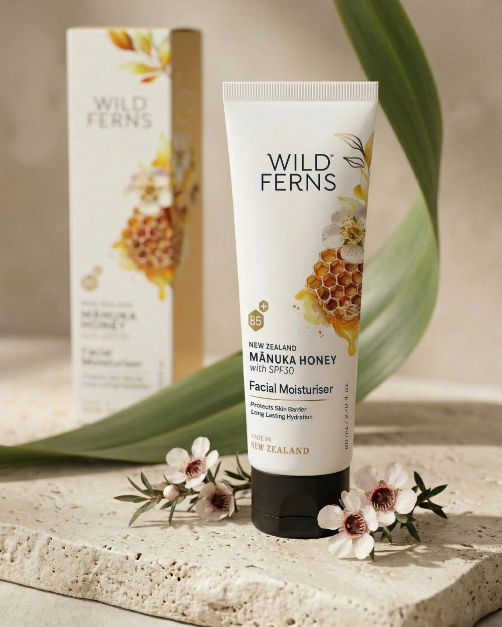 Mānuka Honey Facial Moisturiser SPF30 Wild Ferns 80ml Secondary image