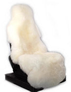 Sheepskin Car Seat Cover Long Wool - Natural White - NZ Made