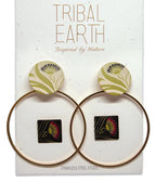 Tribal Earth Hoop Earrings With Ear Studs 2 Set - Pohutukawa