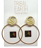 Tribal Earth Hoop Earrings With Ear Studs 2 Set - Pohutukawa