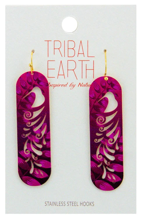 Tribal Earth Earrings Set - Kiwi Feathers Main image