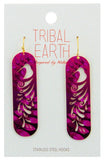 Tribal Earth Earrings Set - Kiwi Feathers
