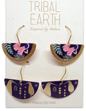 Tribal Earth Earrings 2 Set - Kiwi & Ferns