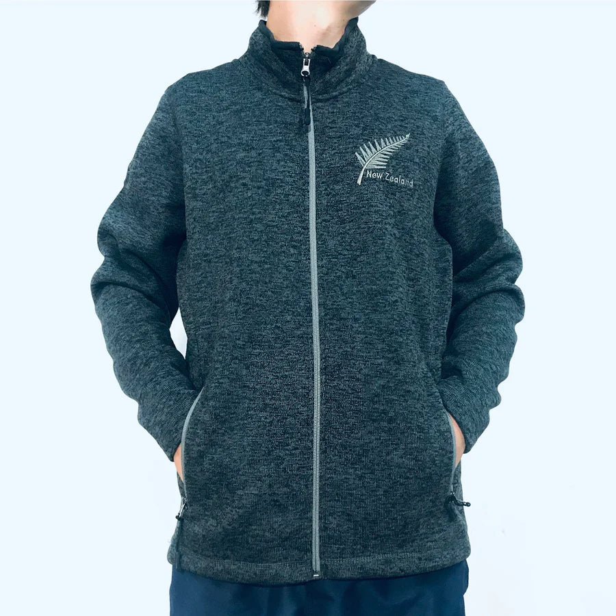 Men's Charcoal Fleece Jacket - Silver Fern Secondary image
