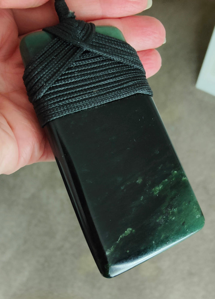 NZ Greenstone Large Chunky Toki Carving - 92mm - #27 - by Tony